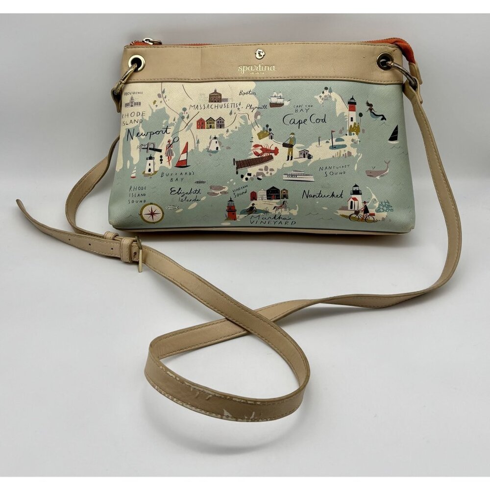Spartina 449 Crossbody/Shoulder Bag Adjustable Strap, Northeastern Harbors Print